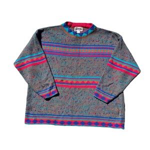 Vintage 90’s Genesis Women’s Abstract Geometric Pattern Knit Sweater